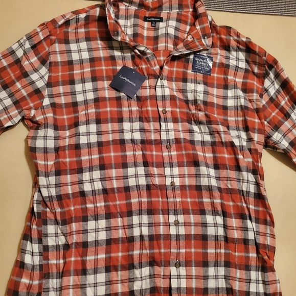 croft and Barrow Orange flannel print shirt size xl - Picture 2 of 4